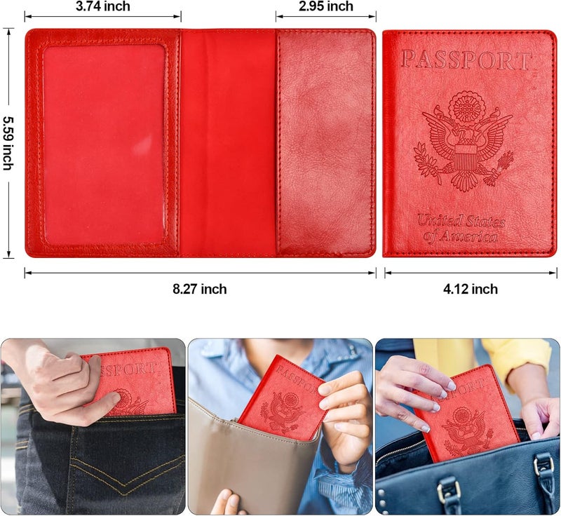 Eoehro Passport Holder for Travel Essentials-2Pack, Passport Wallet Cover Case for Travel Must Haves Accessories,Passport Book Holders for Women and Men - Image 5